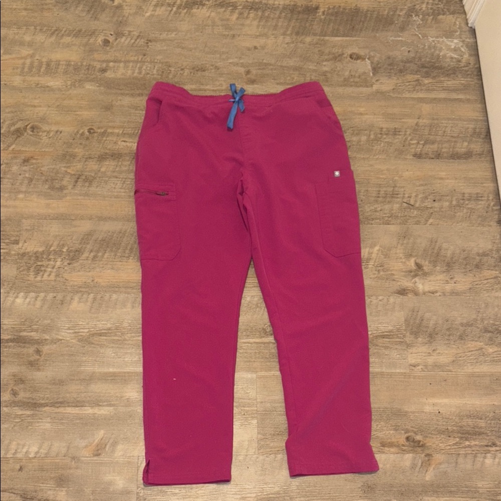 - FIGS scrub pants raspberry sorbet